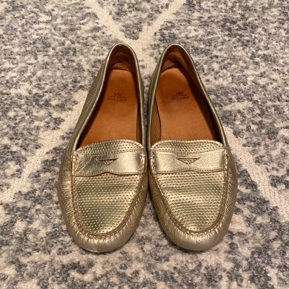 Peter Millar gold loafers